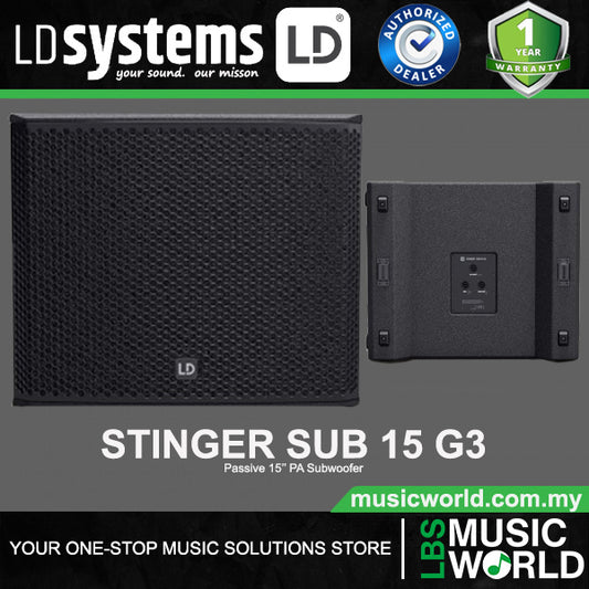 LD Systems Stinger SUB 15 G3 Passive 600W 15Inch  Bass Reflex PA Subwoofer (LDESUB15G3)