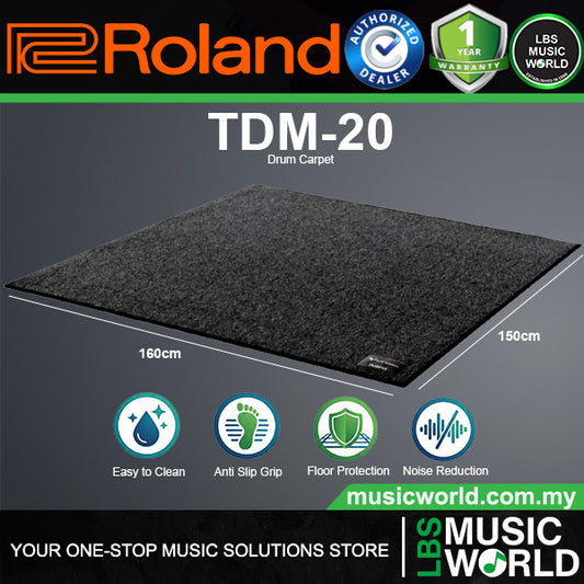 Roland TDM-20 160cm X 150cm Large Heavy Duty Drum Mat with Logo (TDM20)