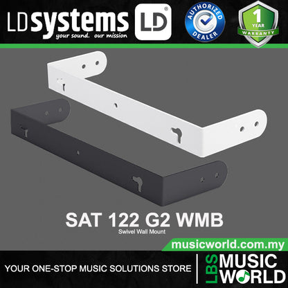 LD Systems SAT 122 G2 WMB Powder Coated Steel Swivel Wall Mount for LDSAT122G2 (SAT122G2)