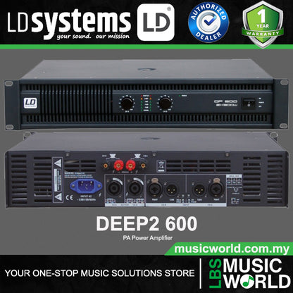 LD Systems DEEP2 600 2 x 3 Watt 2 Ohms Amp PA Power Amplifier (DP600)