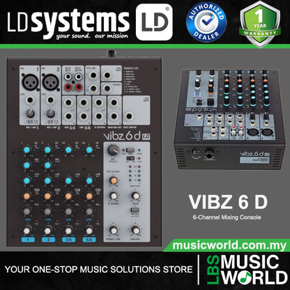 LD Systems VIBZ 6 D 6 Channel Mixing Console with DFX (VIBZ6 D VIBZ6D)