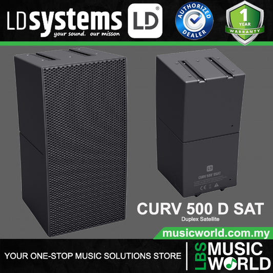 LD Systems CURV 500 D SAT 8ohms Duplex Satellite Wall Mounted Loudspeaker - Black (LDCURV500DSAT)