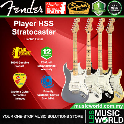 Fender Player HSS Stratocaster Alder Body with Maple Fingerboard Electric Guitar
