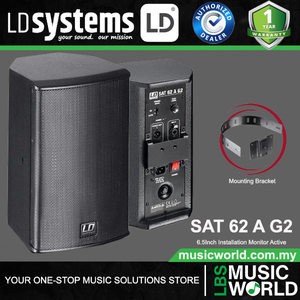 LD Systems SAT 62 A G2 50 Watt 6.5 Inch Installation Monito Active Wall Mounted Loudspeaker (SAT62 A G2)