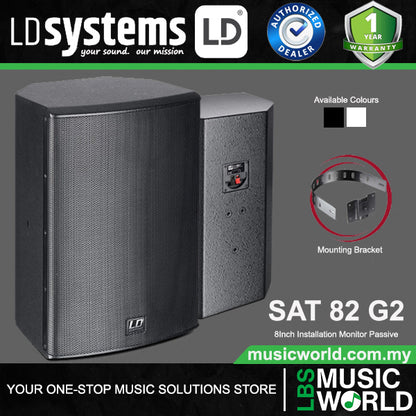 LD Systems SAT 82 G2 120 Watt 8 Inch Installation Monitor Passive with 2 Way Speaker (SAT82 G2 SAT82-G2)