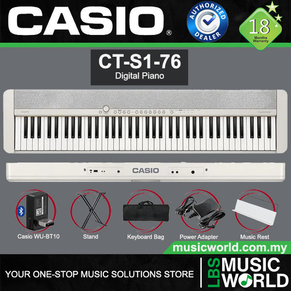 Casio CT-S1-76 76 Key Portable Digital Piano with Bluetooth (CTS1 76)