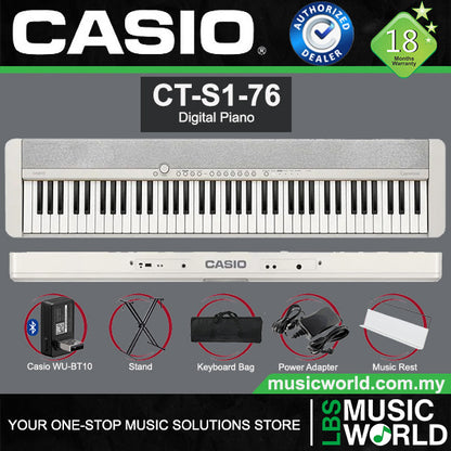 Casio CT-S1-76 76 Key Portable Digital Piano with Bluetooth (CTS1 76)