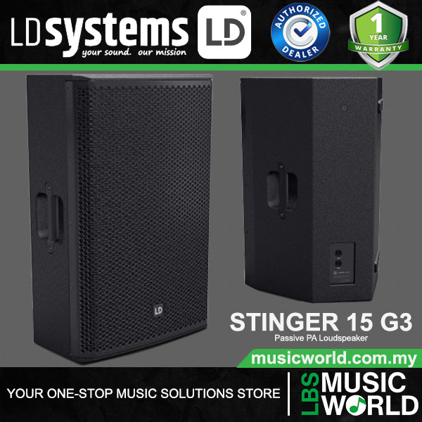 LD Systems STINGER 15 G3 Passive 15 Inch 2-way Bass Reflex PA Loudspeaker (LDEB152G3)