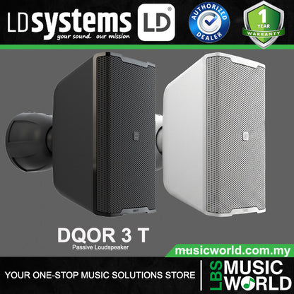 LD Systems DQOR 3 T 16 Ohms Two-way Passive Indoor and Outdoor Installation Loudspeaker - Pair (LDDQOR3T)