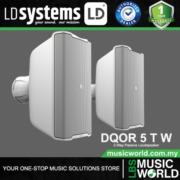 LD Systems DQOR 5 T W 5 Inch 16 Ohm Two-way Passive Indoor Outdoor Installation Loudspeaker - Pair (LDDQOR5TW)