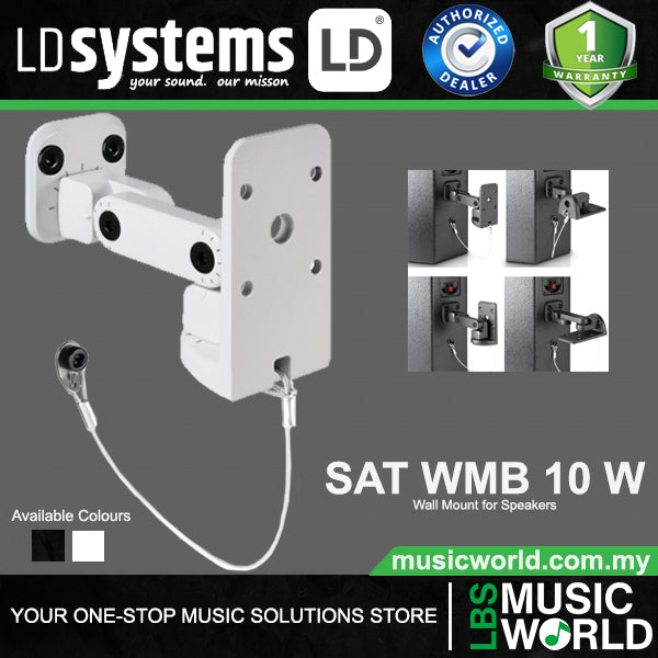 LD Systems SAT WMB 10 Wall Mount and Ceiling Bracket For Loudspeaker up to 10kg (SAT WMB W SAT WMB B)
