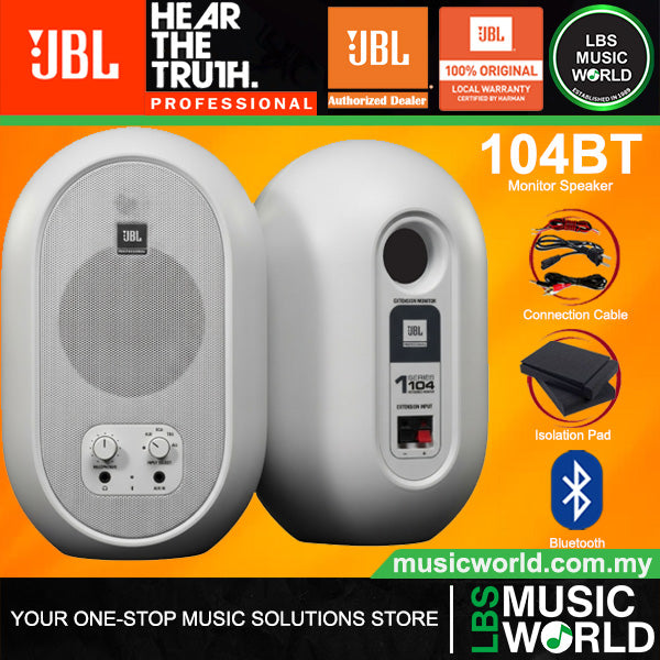 JBL 104-BT 4.5 Inch Compact Powered Monitors Reference Speaker with Bluetooth (104BT 104 BT)