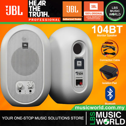 JBL 104-BT 4.5 Inch Compact Powered Monitors Reference Speaker with Bluetooth (104BT 104 BT)