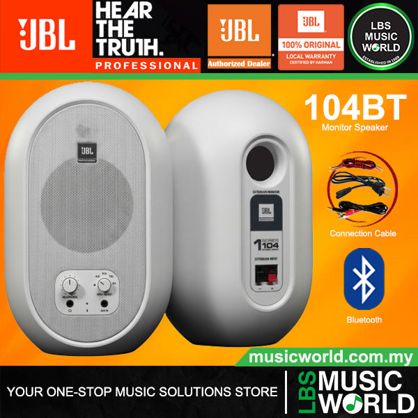 JBL 104-BT 4.5 Inch Compact Powered Monitors Reference Speaker with Bluetooth (104BT 104 BT)