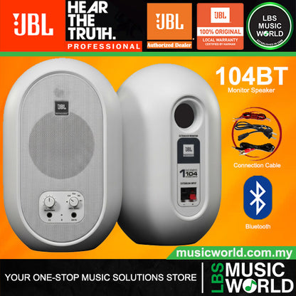 JBL 104-BT 4.5 Inch Compact Powered Monitors Reference Speaker with Bluetooth (104BT 104 BT)