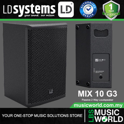 LD Systems MIX 10 G3 200 Watt Passive 2 Way Follower Loudspeaker for LD Systems MIX 10 A G3 (MIX10G3 LDMIX102G3)