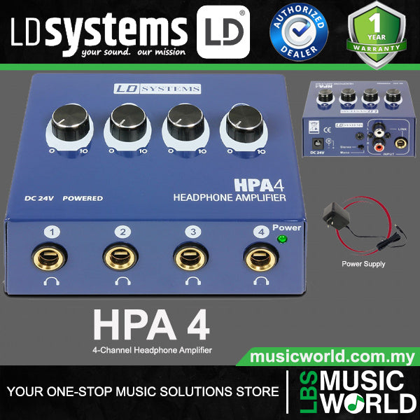 LD Systems HPA 4 4 Channel Amp Headphone Amplifier (HPA4)