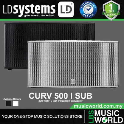 LD Systems CURV 500 I SUB 200 Watt Installation Subwoofer with 10 Inch Bass Reflex Construction (CURV500ISUB)