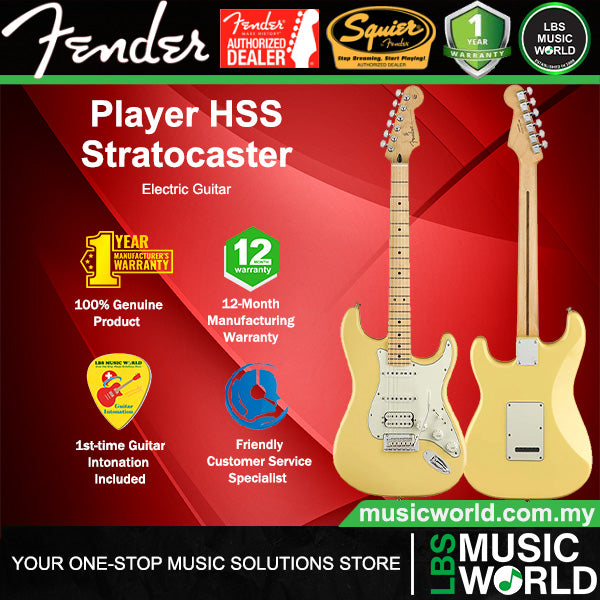 Fender Player HSS Stratocaster Alder Body with Maple Fingerboard Electric Guitar