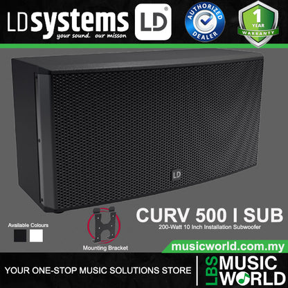 LD Systems CURV 500 I SUB 200 Watt Installation Subwoofer with 10 Inch Bass Reflex Construction (CURV500ISUB)