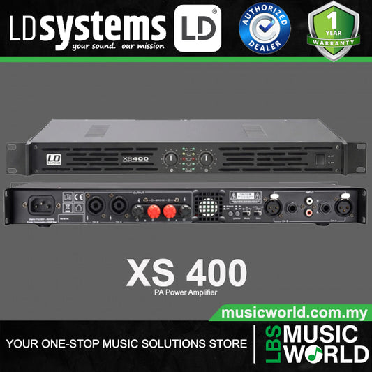LD Systems XS 400 2 x 200 Watt PA Power Amplifier Class D Amp (LDXS400 LDXS-400)