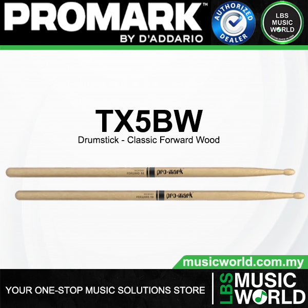 ProMark Classic Forward Series Hickory Oval Wood Tip Drumstick (TX5AW, TX5BW, TX7AW)