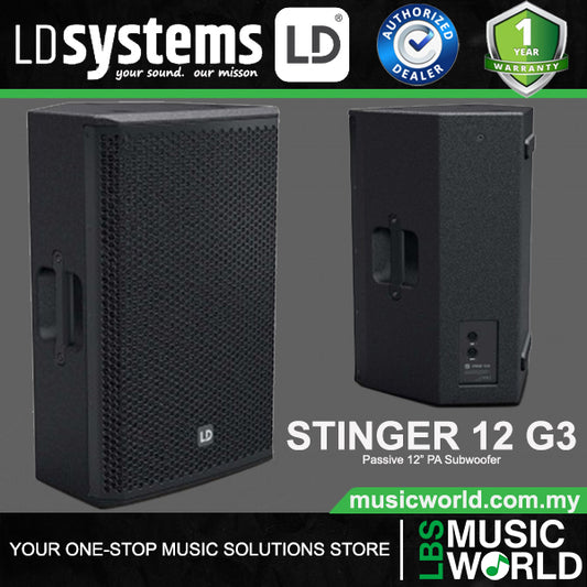 LD Systems STINGER 12 G3 Passive 12 Inch 2-way Bass Reflex PA Loudspeaker (LDEB122G3)