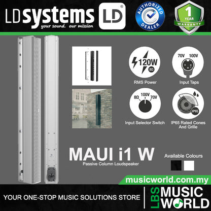 LD Systems MAUI® i1 Passive Indoor and Outdoor Installation Column Loudspeaker (LDMAUII1INT)