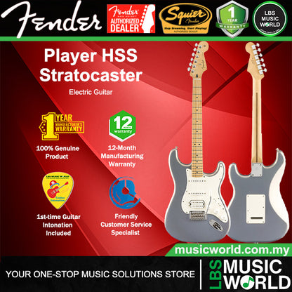 Fender Player HSS Stratocaster Alder Body with Maple Fingerboard Electric Guitar