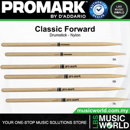 ProMark Classic Forward Series Hickory Oval Nylon Tip Drumstick (TX5AN, TX5BN, TX7AN)