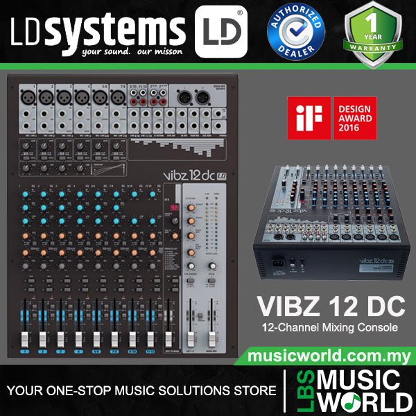 LD Systems VIBZ 12 DC 12 Channel Mixing Console with DFX and Compressor (VIBZ12 DC VIBZ12DC)