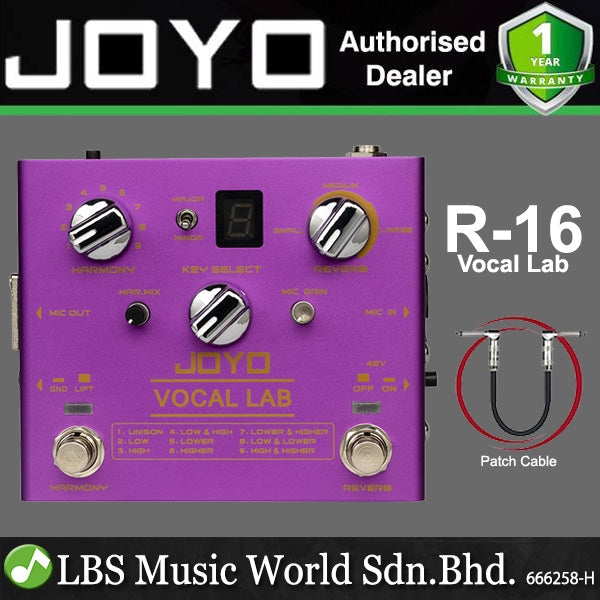 Joyo R-16 Vocal Lab Harmony and Reverb Guitar Effect Pedal (R16 R 16)