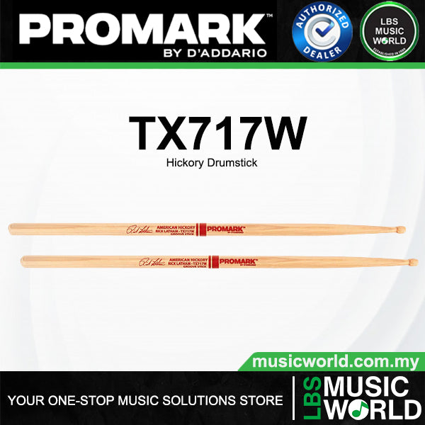 ProMark TX717W Rick Latham Hickory Barrel Wood Tip Drumstick