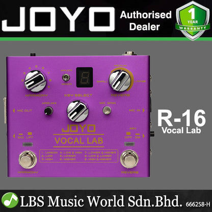 Joyo R-16 Vocal Lab Harmony and Reverb Guitar Effect Pedal (R16 R 16)