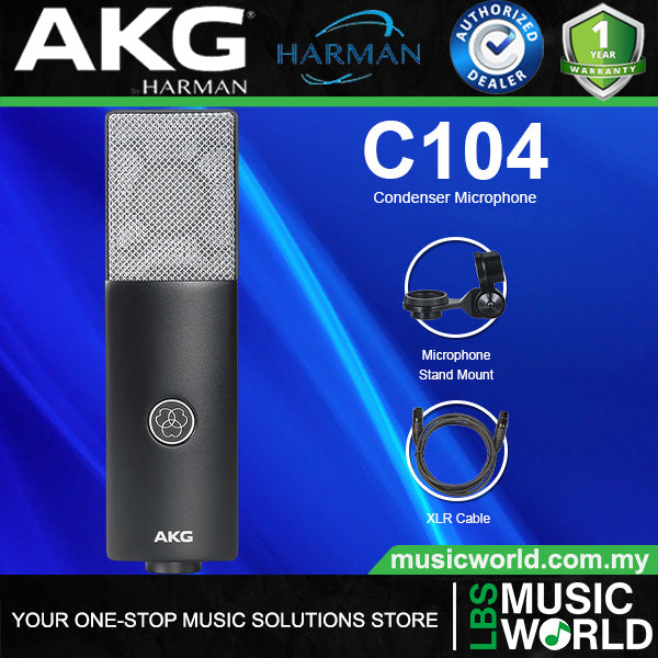 AKG C104 Large Diaphragm Cardioid Condenser Microphone - Black
