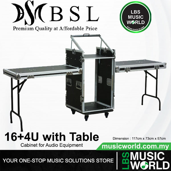 BSL 12 16 with 4U Mixer Mount Cabinet Workstation Rack for Audio Equipment (124U 164U 12 4U 16 4U)