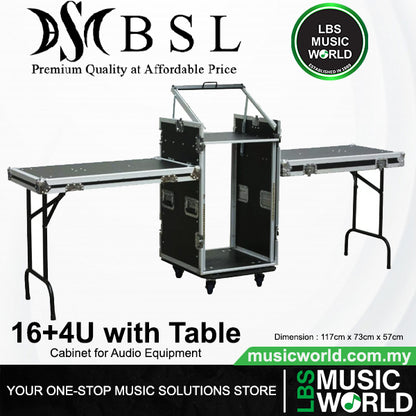 BSL 12 16 with 4U Mixer Mount Cabinet Workstation Rack for Audio Equipment (124U 164U 12 4U 16 4U)
