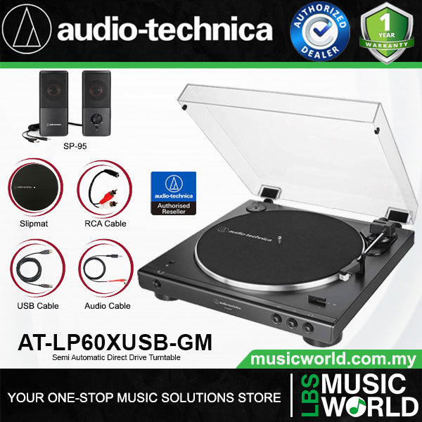 Audio Technica AT-LP60XUSB Fully Automatic USB Belt Drive Stereo Turntable Black Disc Player (ATLP60XUSB AT LP60XUSB LP60X)