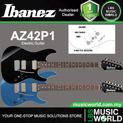 Ibanez AZ42P1 American Basswood Body Electric Guitar with HH Pickups and Rosewood Fingerboard