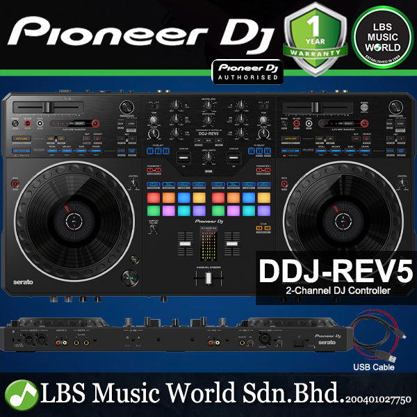 Pioneer DJ DDJ-REV5 Revolutionary Control 2 Channel Scratch Style Performance DJ Controller (DDJREV5 DDJ REV5)
