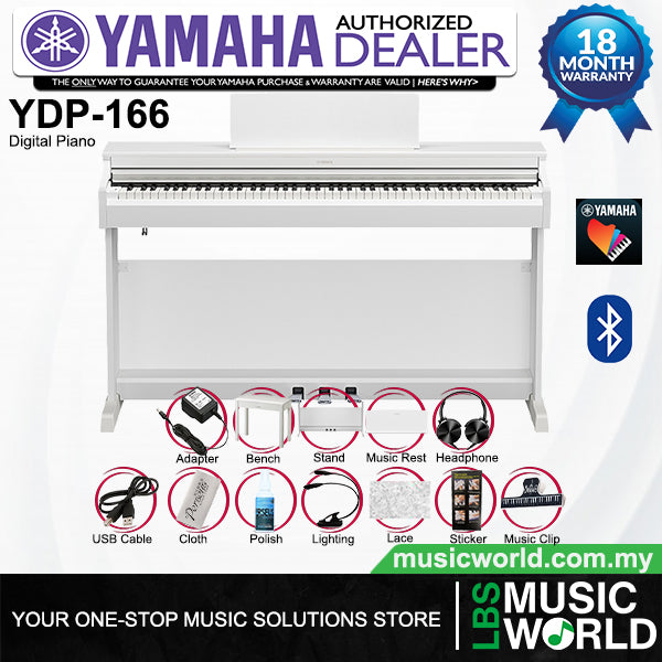 Yamaha YDP-166 Arius 88 Keys Digital Piano Complete Package (YDP165 YDP166)