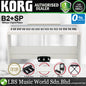 Korg B2+SP 88 Key Digital Piano Built In Speaker Package with Stand and Three Pedal White (B2 Plus)