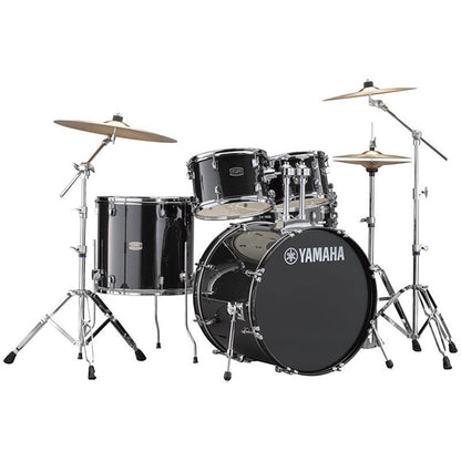 Yamaha Rydeen RDP2F5 5 Piece Acoustic Drum Set With Cymbal Package and Double Pedal - Black