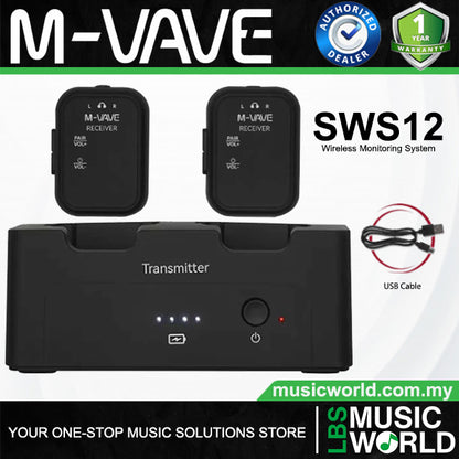 M-VAVE SWS12 2.4 GHz Wireless In Ear Earphone Monitoring Audio Transmission System