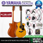 Yamaha AC3M ARE 41 Inch Concert Cutaway Solid Sitka Spruce Top Acoustic Electric Guitar With Pickup - Vintage Natural