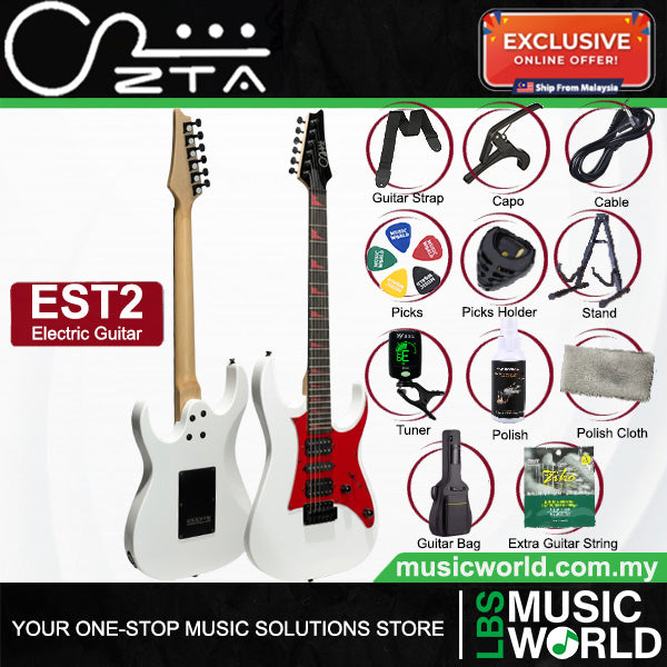 ZTA EST2 Super Stratocaster Electric Guitar Package Amplifier Bundle Set with Tremolo