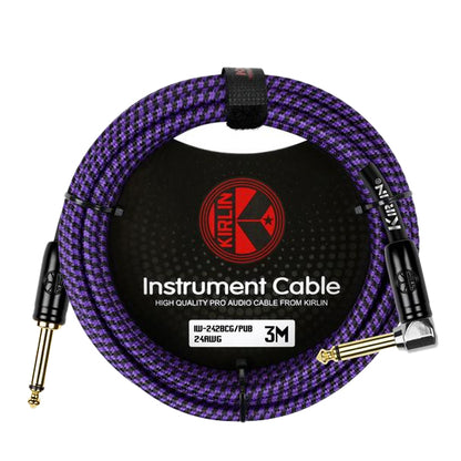 Kirlin IW-242BCG Original Gold Tip Woven Instrument Cable for Electric Acoustic Guitar Keyboard Bass Amplifier (IW242BCG)