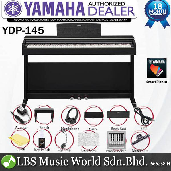 Yamaha YDP-146 Arius 88 Keys Digital Piano Complete Package (YDP145 YDP146)