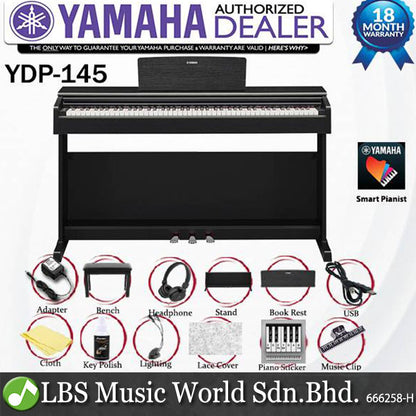 Yamaha YDP-146 Arius 88 Keys Digital Piano Complete Package (YDP145 YDP146)