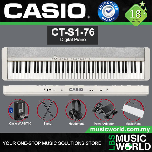 Casio CT-S1-76 76 Key Portable Digital Piano with Bluetooth (CTS1 76)